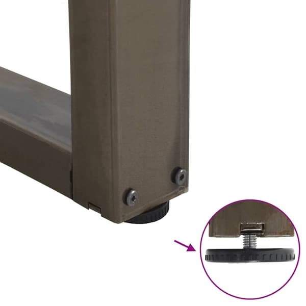 vidaXL Matbordsben V-formade 2 st naturstål 70x(42-43,3) cm stål