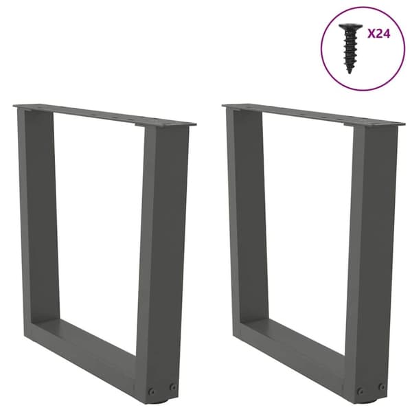 vidaXL Ruokapöydän jalat V-muoto 2 kpl Antrasiitti 60x(42-43,3) cm
