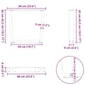 Pikkukuva 10 / 10: vidaXL Ruokapöydän jalat V-muoto 2 kpl Antrasiitti 60x(42-43,3) cm