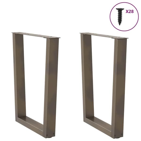 vidaXL Ruokapöydän jalat V-muotoiset 2 kpl Luonnonvärinen teräs 70x(72-73,3) cm Teräs