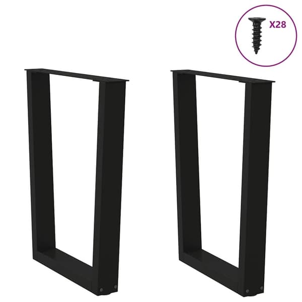 vidaXL Spisebordben V-formet 2 stk svart 70 x (72-73,3) cm stål