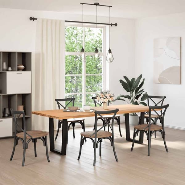 vidaXL Spisebordben V-formet 2 stk svart 70 x (72-73,3) cm stål