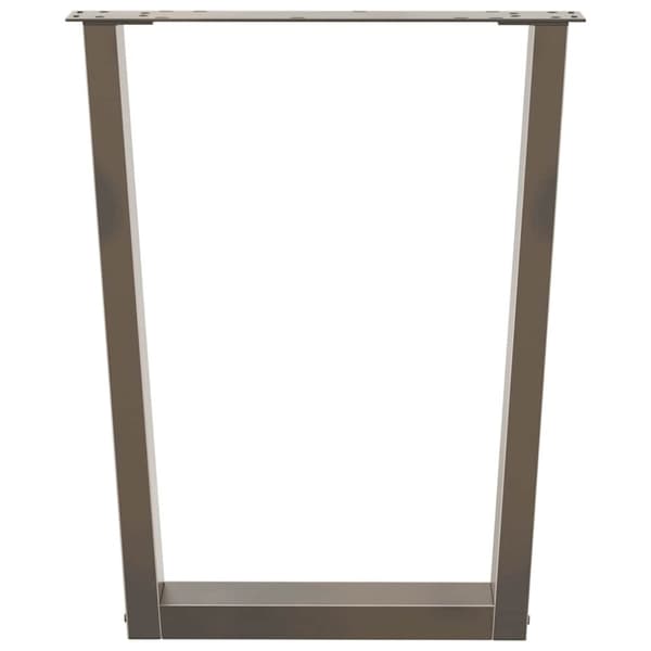 vidaXL Spisebordben V-formet 2 stk naturstål 60 x (72-73,3) cm stål
