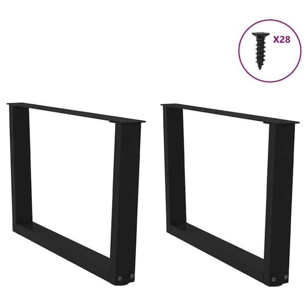 vidaXL Salongbordben V-formet 2 stk svart 70 x (42-43,3) cm stål