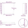 Miniatyrbilde 11 av 11: vidaXL Salongbordben V-formet 2 stk naturstål 50x(42-43,3) cm stål