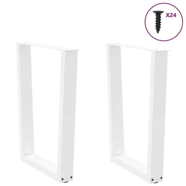 vidaXL Matbordsben V-formade 2 st vit 60x(72-73,3) cm stål