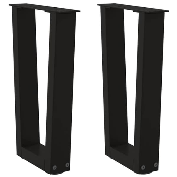 vidaXL Ruokapöydän jalat V-muoto 2 kpl Musta 38x(42-43,3) cm Teräs