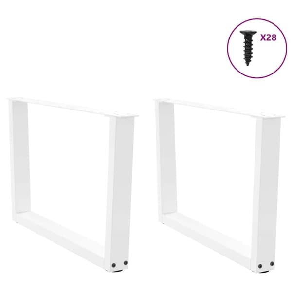 vidaXL Spisebordben V-formet 2 stk hvit 70x(42-43,3) cm stål