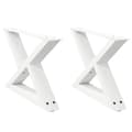 Miniatyrbilde 2 av 10: vidaXL Salongbordben 2 stk hvite 60 x (30-31,3) cm stål