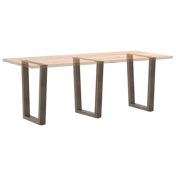 vidaXL Matbordsben V-formade 3 st naturstål 70x(72-73,3) cm stål
