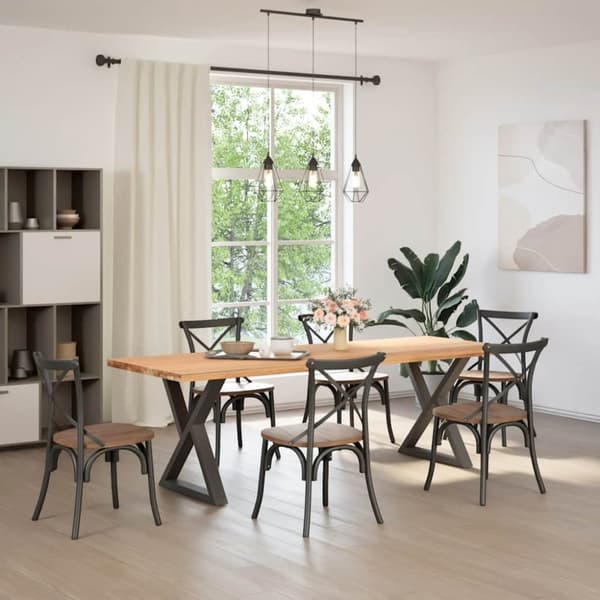 vidaXL Matbordsben 2 st antracit 80x(72-73,3) cm stål