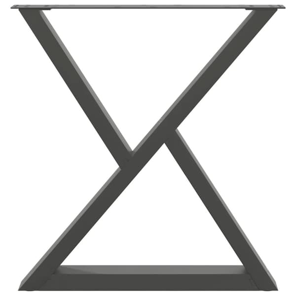 vidaXL Matbordsben 2 st antracit 80x(72-73,3) cm stål