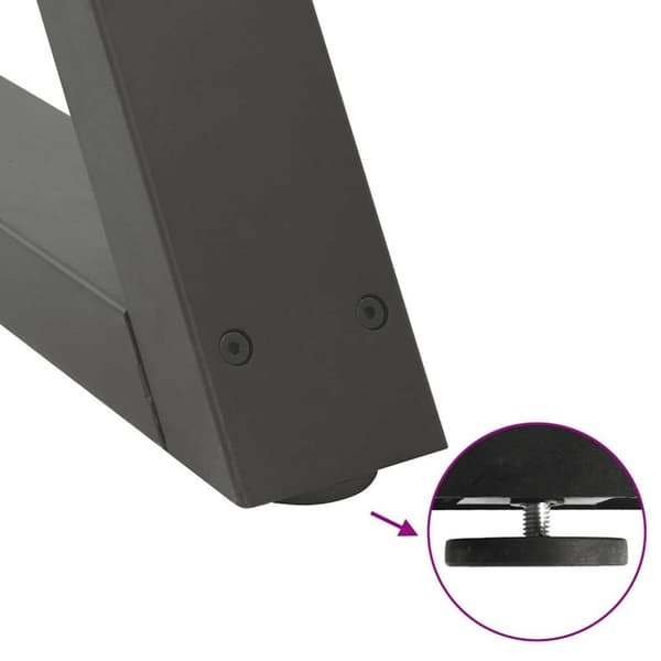 vidaXL Matbordsben 2 st antracit 80x(72-73,3) cm stål