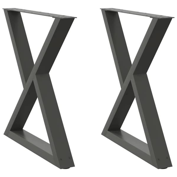 vidaXL Matbordsben 2 st antracit 80x(72-73,3) cm stål
