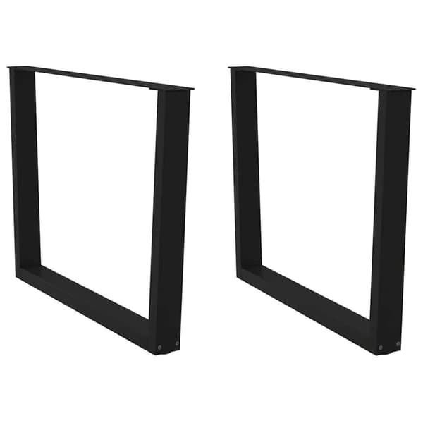 vidaXL Spisebordben V-formet 2 stk svart 100x(72-73,3) cm stål