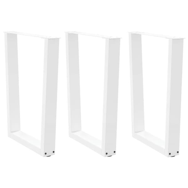 vidaXL Matbordsben V-formade 3 st vit 70x(72-73,3) cm stål