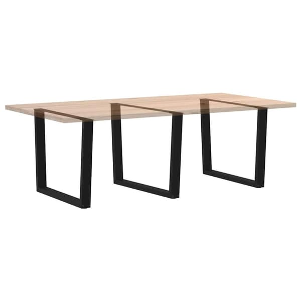 vidaXL Spisebordben V-formet 3 stk svart 100x(72-73,3) cm stål