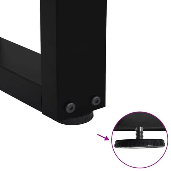 vidaXL Spisebordben V-formet 3 stk svart 100x(72-73,3) cm stål