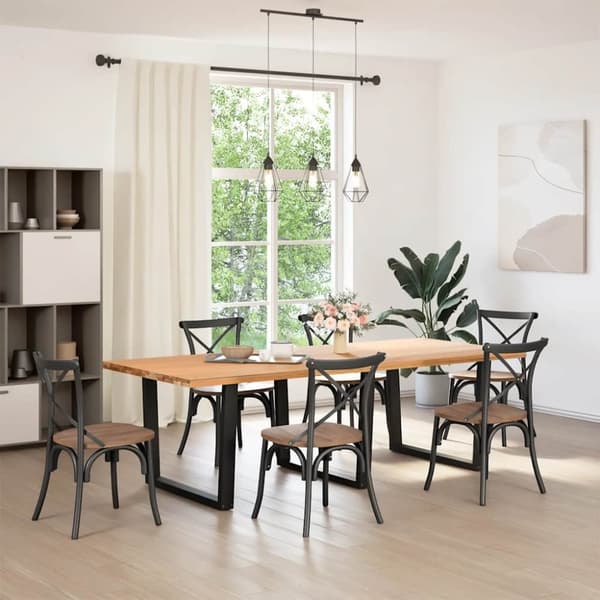 vidaXL Spisebordben V-formet 3 stk svart 100x(72-73,3) cm stål