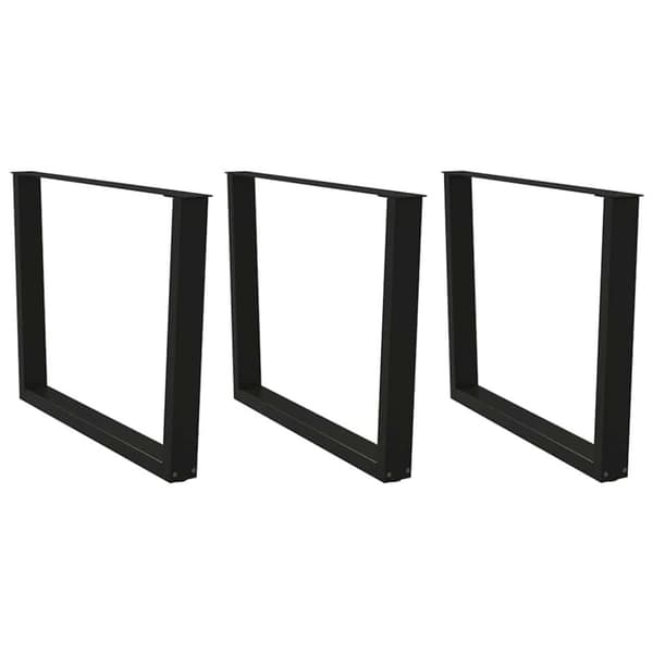 vidaXL Spisebordben V-formet 3 stk svart 100x(72-73,3) cm stål