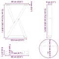 Miniatyrbilde 10 av 10: vidaXL Spisebordben 2 stk hvite 60 x (72-73,3) cm stål
