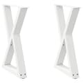 Miniatyrbilde 2 av 10: vidaXL Spisebordben 2 stk hvite 60 x (72-73,3) cm stål