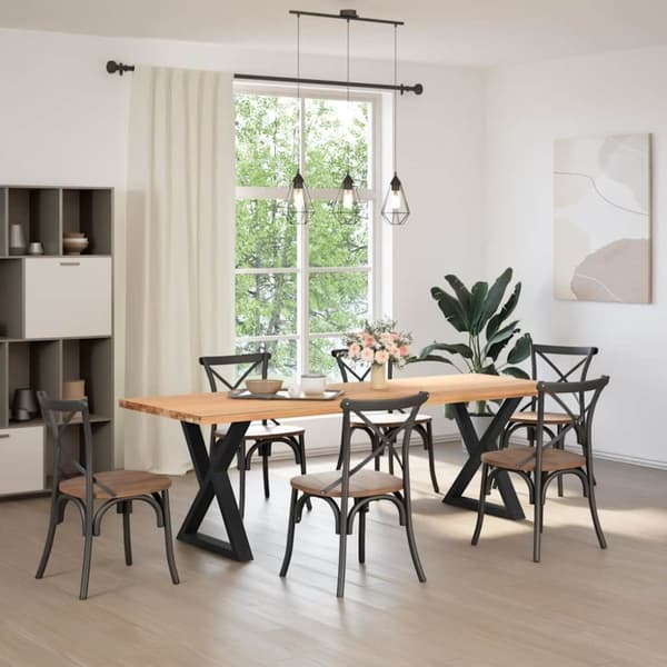 vidaXL Matbordsben 2 st svart 80x(72-73,3) cm stål