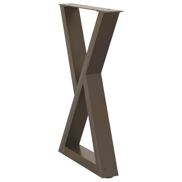 vidaXL Matbordsben 2 st naturligt stål 60x(72-73,3) cm stål