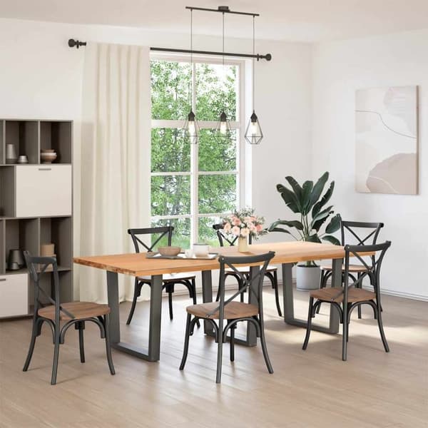vidaXL Spisebordben V-formet 3 stk antrasitt 90 x (72-73,3) cm stål