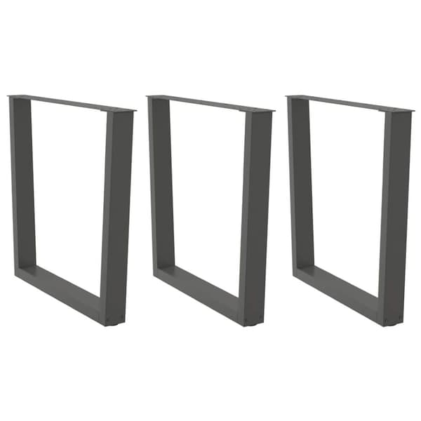vidaXL Spisebordben V-formet 3 stk antrasitt 90 x (72-73,3) cm stål