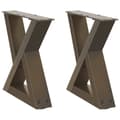 Miniatyrbilde 2 av 10: vidaXL Salongbordben 2 stk naturstål 30x(30-31,3) cm stål