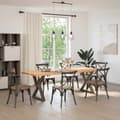 Miniatyrbilde 3 av 10: vidaXL Spisebordben 2 stk naturstål 80 x (72-73,3) cm stål