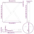 Miniatyrbilde 10 av 10: vidaXL Spisebordben 2 stk naturstål 80 x (72-73,3) cm stål