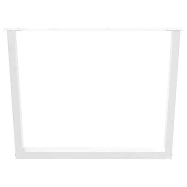 vidaXL Spisebordben V-formet 2 stk hvit 100x(72-73,3) cm stål
