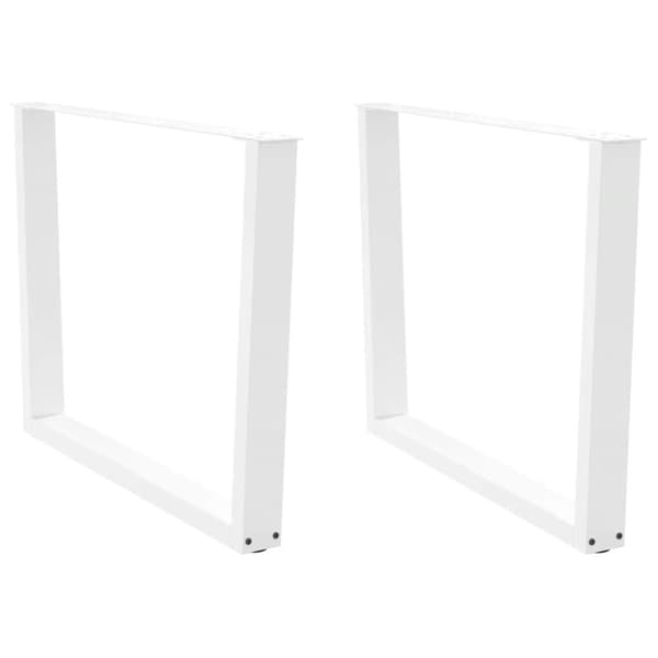 vidaXL Spisebordben V-formet 2 stk hvit 100x(72-73,3) cm stål