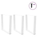 Miniatyrbilde 3 av 10: vidaXL Spisebordben V-formet 3 stk hvit 90 x (72-73,3) cm stål