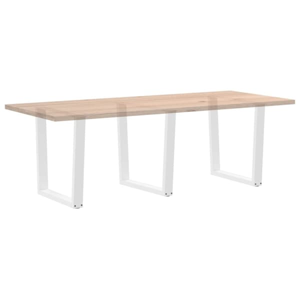 vidaXL Spisebordben V-formet 3 stk hvit 90 x (72-73,3) cm stål