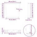 Miniatyrbilde 10 av 10: vidaXL Spisebordben V-formet 3 stk hvit 90 x (72-73,3) cm stål