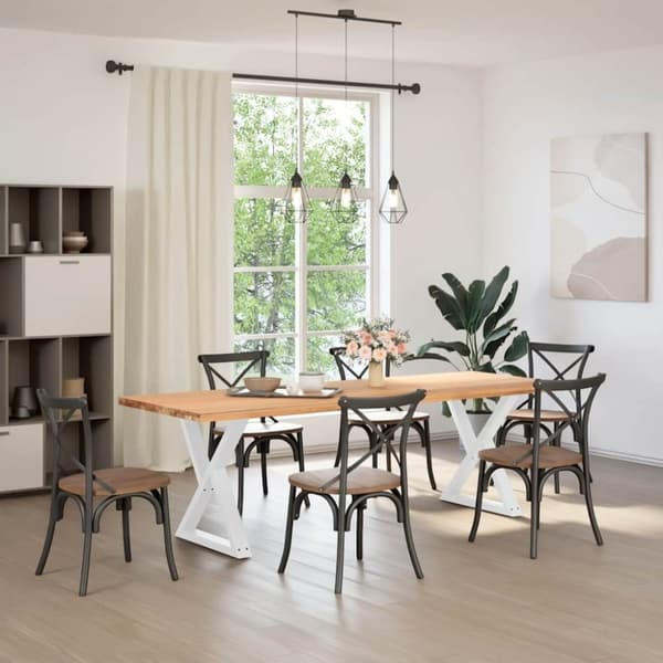 vidaXL Matbordsben 2 st vit 70x(72-73,3) cm stål