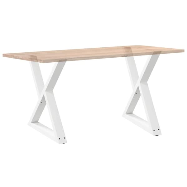 vidaXL Matbordsben 2 st vit 70x(72-73,3) cm stål