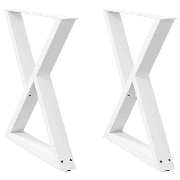 vidaXL Matbordsben 2 st vit 70x(72-73,3) cm stål