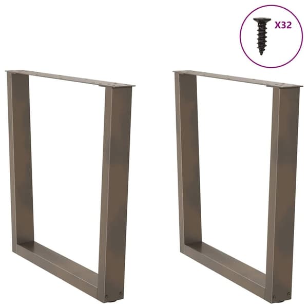 vidaXL Matbordsben V-formade 2 st naturstål 90x(72-73,3) cm stål