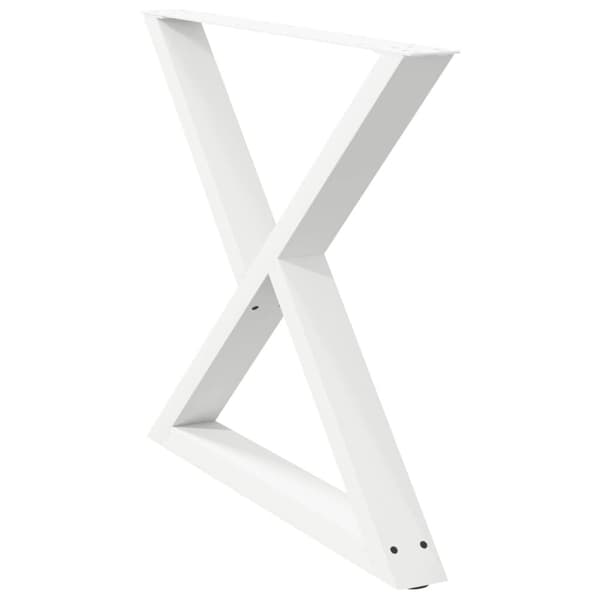 vidaXL Matbordsben 2 st vit 90x(72-73,3) cm stål
