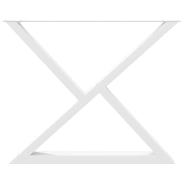 vidaXL Matbordsben 2 st vit 90x(72-73,3) cm stål