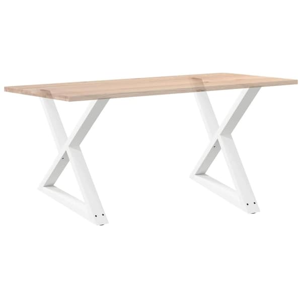 vidaXL Matbordsben 2 st vit 90x(72-73,3) cm stål