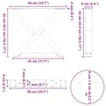 Miniatyrbilde 10 av 10: vidaXL Salongbordben 2 stk svart 50x(42-43,3) cm stål