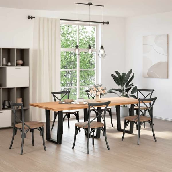 vidaXL Spisebordben V-formet 3 stk svart 70 x (72-73,3) cm stål