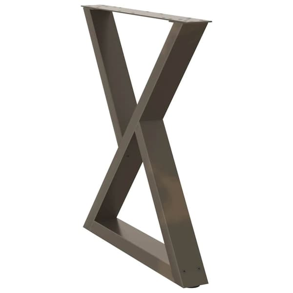 vidaXL Matbordsben 2 st naturligt stål 70x(72-73,3) cm stål