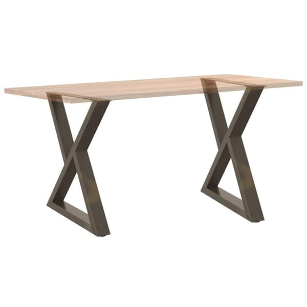 vidaXL Matbordsben 2 st naturligt stål 70x(72-73,3) cm stål