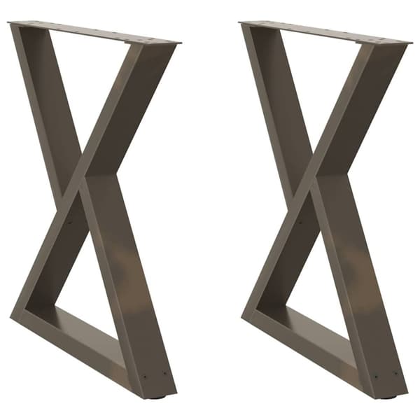 vidaXL Matbordsben 2 st naturligt stål 70x(72-73,3) cm stål